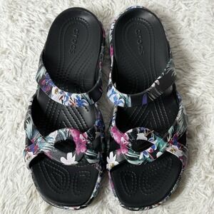 Crocs Women's Meleen Crossband Graphic Slide Sandal Size 10